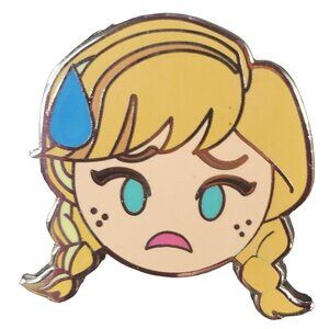 Disney Anna Frozen Trading Pin Princess Emoji Badge Lapel Pin Brooch Jewelry Pin